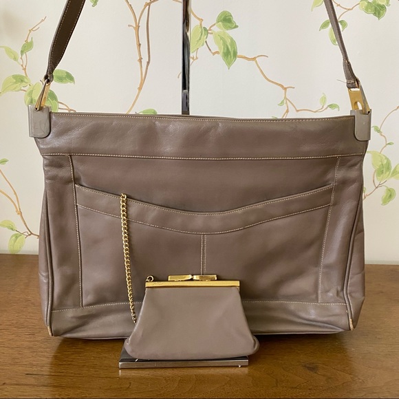 Vintage Handbags - Vintage Lou Taylor Handbag with Mirror and Coin Purse